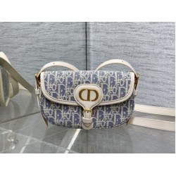 Repliche Borsa Dior Bobby media East-West Dior Oblique jacquard blu Imitazioni False Outlet Online