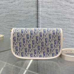 Repliche Borsa Dior Bobby media East-West Dior Oblique jacquard blu Imitazioni False Outlet Online