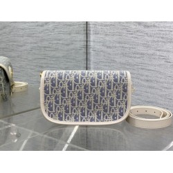 Repliche Borsa Dior Bobby media East-West Dior Oblique jacquard blu Imitazioni False Outlet Online