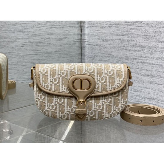 Repliche Borsa Dior Bobby media East-West Dior Oblique jacquard Marrone Imitazioni False Outlet Online