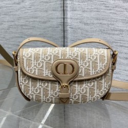 Repliche Borsa Dior Bobby media East-West Dior Oblique jacquard Marrone Imitazioni False Outlet Online