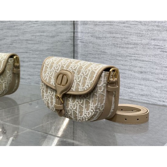 Repliche Borsa Dior Bobby media East-West Dior Oblique jacquard Marrone Imitazioni False Outlet Online