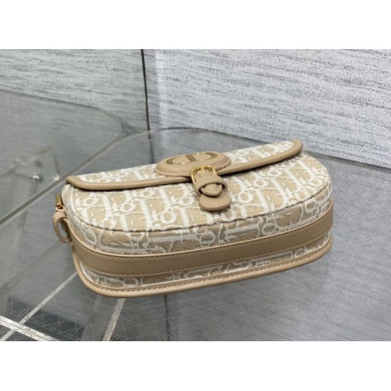 Repliche Borsa Dior Bobby media East-West Dior Oblique jacquard Marrone Imitazioni False Outlet Online