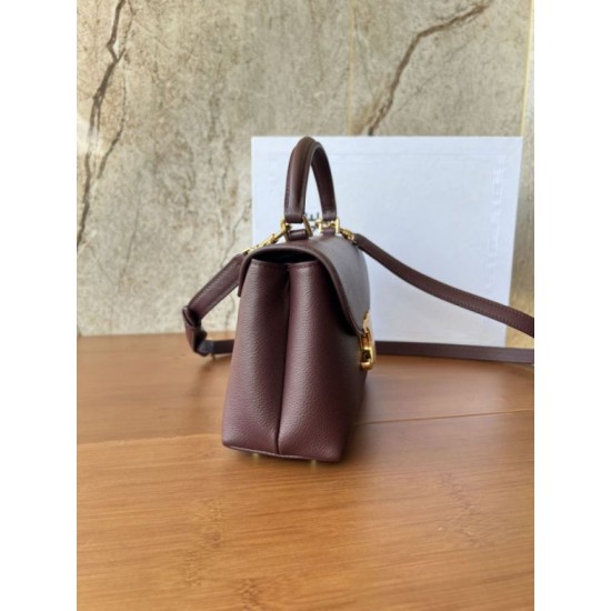 Repliche Borsa Celine Teen Nino con manico superiore in pelle di vitello liscia Borgogna Imitazioni False Outlet Online
