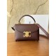 Repliche Borsa Celine Teen Nino con manico superiore in pelle di vitello liscia Borgogna Imitazioni False Outlet Online