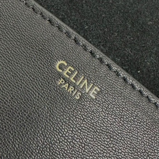 Repliche Borsa a tracolla Celine Soft Triomphe Besace Nero Imitazioni False Outlet Online
