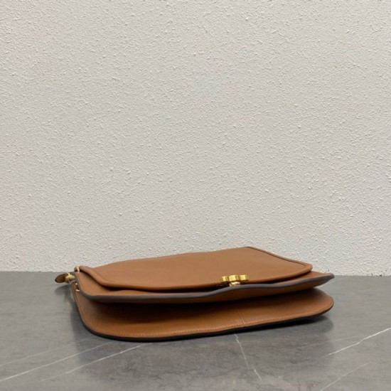 Repliche Borsa a tracolla Celine Soft Triomphe Besace Marrone Imitazioni False Outlet Online
