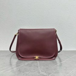 Repliche Borsa a tracolla Celine Soft Triomphe Besace bordeaux Imitazioni False Outlet Online