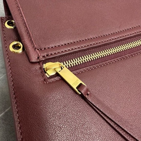 Qualità perfetta Replica Borsa a tracolla Celine Soft Triomphe Besace bordeaux Imitazioni Outlet Repliche Borsa a tracolla Celine Soft Triomphe Besace bordeaux Imitazioni False Outlet Online