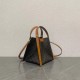 Repliche Borsa a cubo piccola Celine Triomphe in tela/pelle di vitello Marrone Imitazioni False Outlet Online