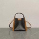 Repliche Borsa a cubo piccola Celine Triomphe in tela/pelle di vitello Marrone Imitazioni False Outlet Online