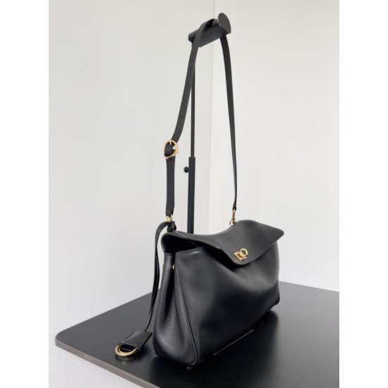 Repliche Borsa a tracolla Balenciaga Rodeo Medium nera oro Imitazioni False Outlet Online