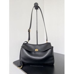 Repliche Borsa a tracolla Balenciaga Rodeo Medium nera oro Imitazioni False Outlet Online