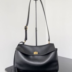 Repliche Borsa a tracolla Balenciaga Rodeo Medium nera oro Imitazioni False Outlet Online