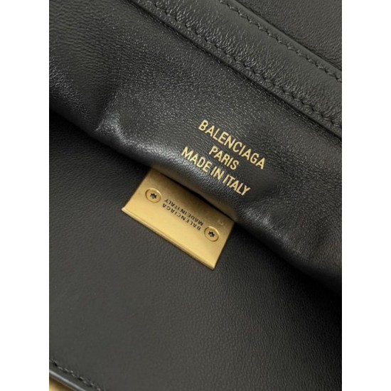 Repliche Borsa a tracolla Balenciaga Rodeo Medium nera oro Imitazioni False Outlet Online