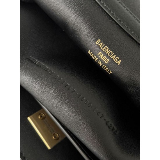 Repliche Borsa a tracolla Balenciaga Rodeo Medium nera oro Imitazioni False Outlet Online