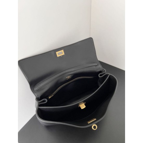 Repliche Borsa a tracolla Balenciaga Rodeo Medium nera oro Imitazioni False Outlet Online