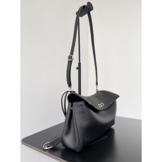 Repliche Borsa a tracolla Balenciaga Rodeo Medium nera argento Imitazioni False Outlet Online