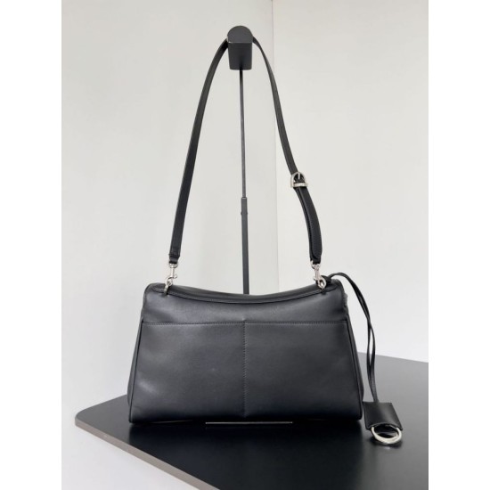 Repliche Borsa a tracolla Balenciaga Rodeo Medium nera argento Imitazioni False Outlet Online