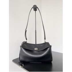 Repliche Borsa a tracolla Balenciaga Rodeo Medium nera argento Imitazioni False Outlet Online