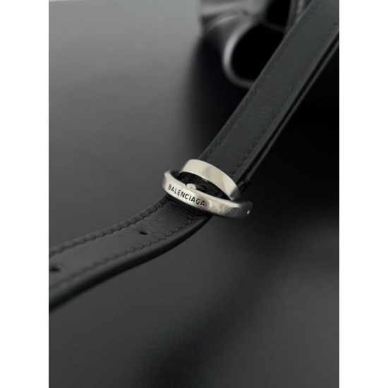 Repliche Borsa a tracolla Balenciaga Rodeo Medium nera argento Imitazioni False Outlet Online
