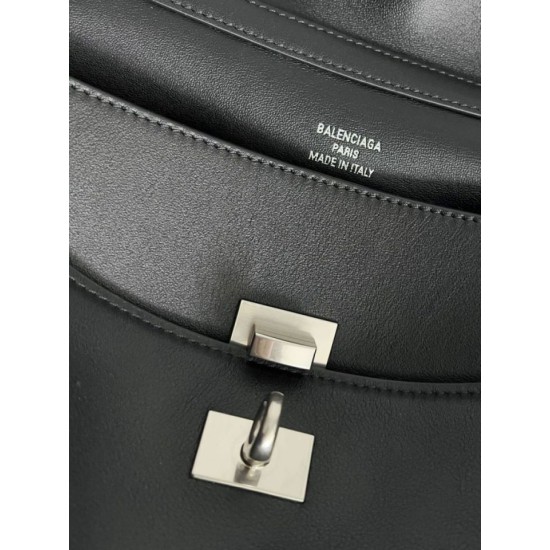 Repliche Borsa a tracolla Balenciaga Rodeo Medium nera argento Imitazioni False Outlet Online
