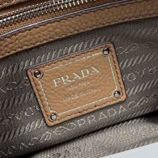 Repliche Borsa shopping/tote grande Prada 1BG604 Caramello Imitazioni False Outlet Online