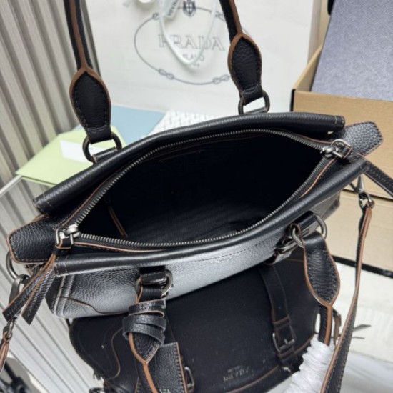 Repliche Borsa shopping/tote grande Prada 1BG604 Nero Imitazioni False Outlet Online