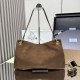 Repliche Borsa a tracolla grande Prada Etude pelle scamosciata 1BC259 Caramello Imitazioni False Outlet Online