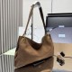 Repliche Borsa a tracolla grande Prada Etude pelle scamosciata 1BC259 Caramello Imitazioni False Outlet Online