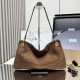 Repliche Borsa a tracolla grande Prada Etude pelle scamosciata 1BC259 Caramello Imitazioni False Outlet Online