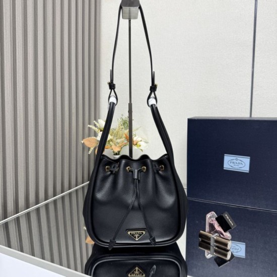 Repliche Borsa a secchiello Prada Darling Mini 1BE087 Nero Imitazioni False Outlet Online
