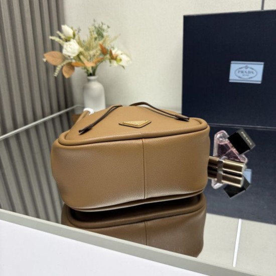 Repliche Borsa a secchiello Prada Darling Mini 1BE087 marrone Imitazioni False Outlet Online