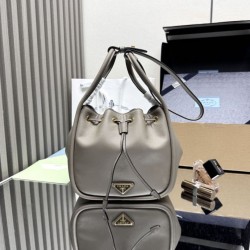 Repliche Borsa a secchiello Prada Darling Mini 1BE087 Grigio Imitazioni False Outlet Online