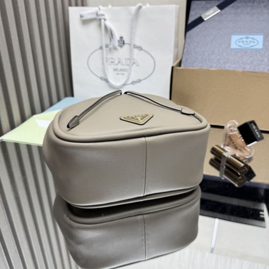 Repliche Borsa a secchiello Prada Darling Mini 1BE087 Grigio Imitazioni False Outlet Online