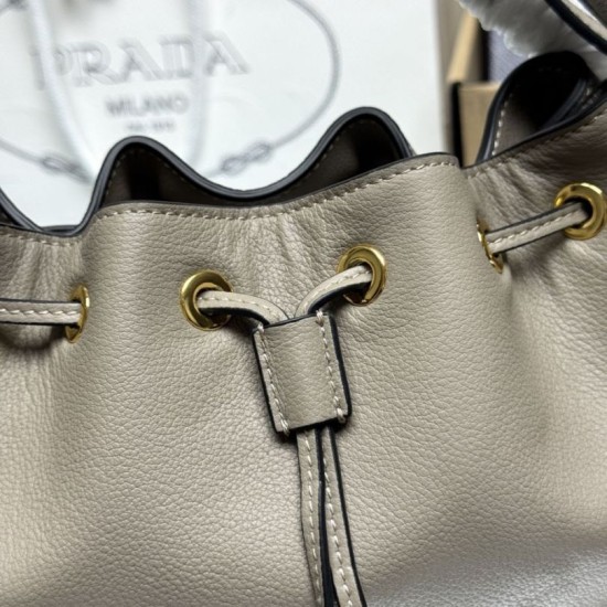Repliche Borsa a secchiello Prada Darling Mini 1BE087 Grigio Imitazioni False Outlet Online