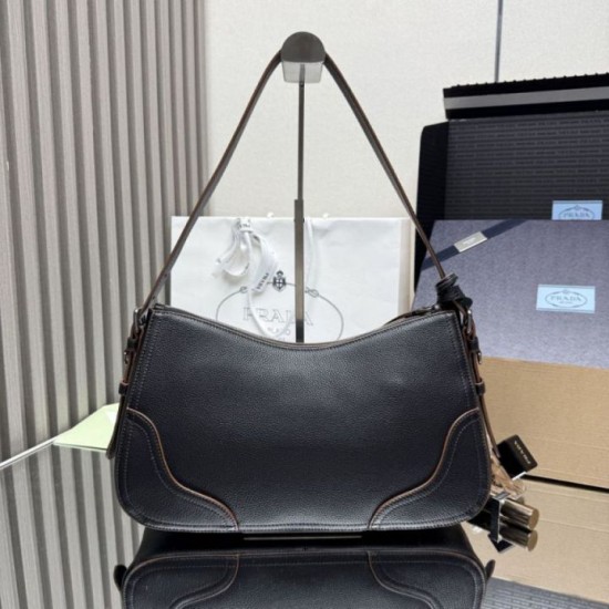 Repliche Borsa a tracolla/hobo grande Prada Aimèe Classic nera Imitazioni False Outlet Online