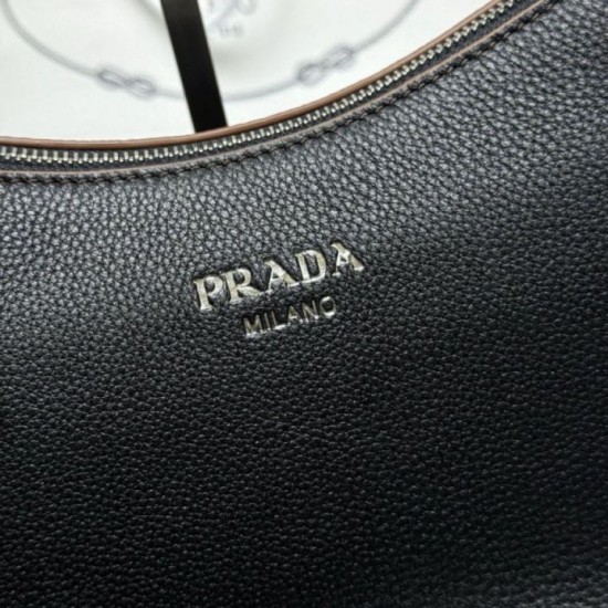 Repliche Borsa a tracolla/hobo grande Prada Aimèe Classic nera Imitazioni False Outlet Online
