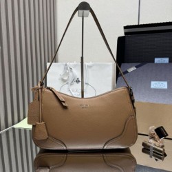 Repliche Borsa a tracolla/hobo grande Prada Aimèe Classic marrone Imitazioni False Outlet Online