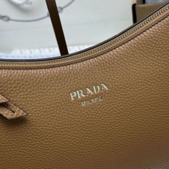 Repliche Borsa a tracolla/hobo grande Prada Aimèe Classic marrone Imitazioni False Outlet Online