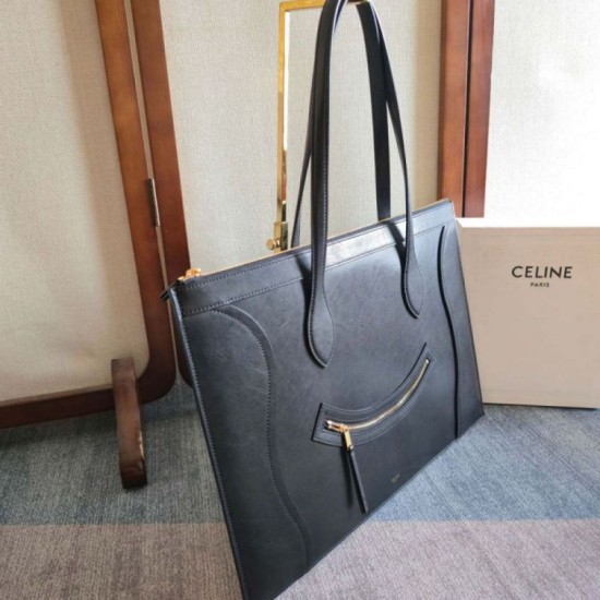 Repliche Borsa da viaggio Celine Flat Cabas nera Imitazioni False Outlet Online