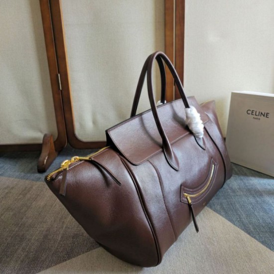 Repliche Borsa morbida grande da viaggio Celine caffè Imitazioni False Outlet Online