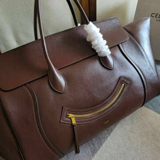 Repliche Borsa morbida grande da viaggio Celine caffè Imitazioni False Outlet Online