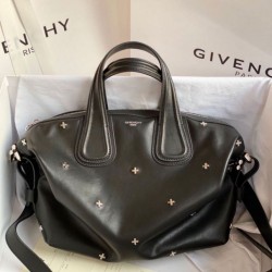 Repliche Borsa Nightingale Givenchy con dettagli a croce color argento nera Imitazioni False Outlet Online