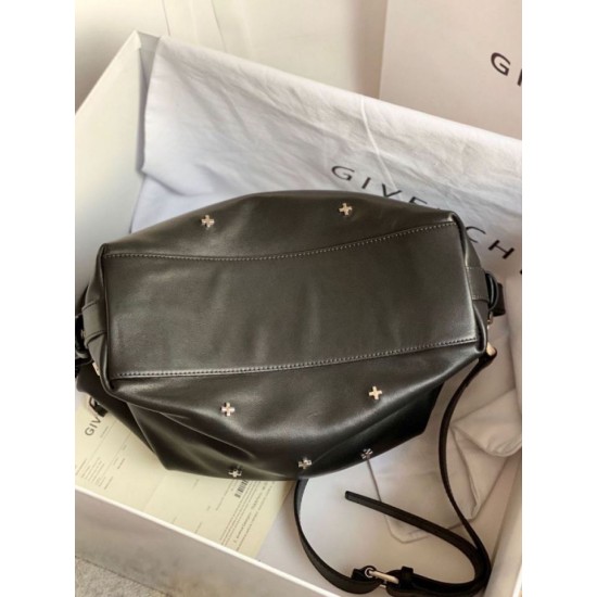 Repliche Borsa Nightingale Givenchy con dettagli a croce color argento nera Imitazioni False Outlet Online