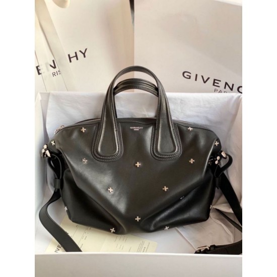Repliche Borsa Nightingale Givenchy con dettagli a croce color argento nera Imitazioni False Outlet Online