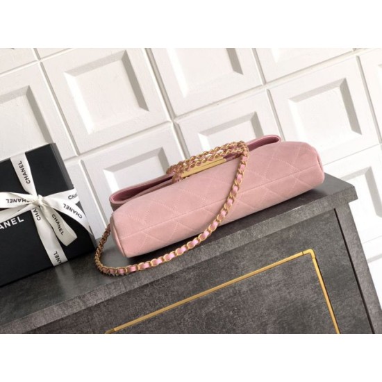 Repliche Borsa tote pieghevole Diana Chanel scamosciata piccola/media/grande Rosa Imitazioni False Outlet Online