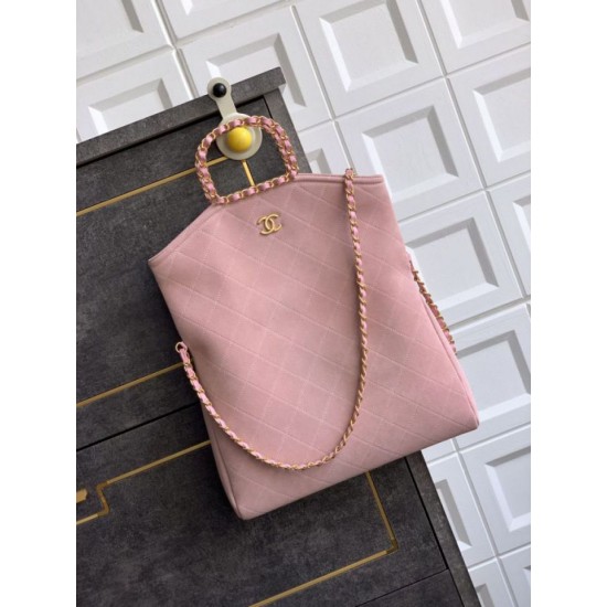 Repliche Borsa tote pieghevole Diana Chanel scamosciata piccola/media/grande Rosa Imitazioni False Outlet Online