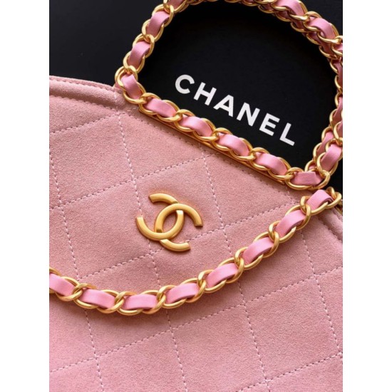 Repliche Borsa tote pieghevole Diana Chanel scamosciata piccola/media/grande Rosa Imitazioni False Outlet Online