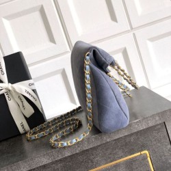 Repliche Borsa tote pieghevole Diana Chanel scamosciata piccola/media/grande Blu Imitazioni False Outlet Online